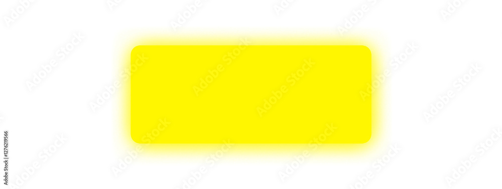 Glowing neon light rectangle button. Rounded yellow neon shape on a transparent background. Neon shape for your design Glowing neon light rectangle button. Rounded yellow neon shape on a transparent background. Neon shape for your design