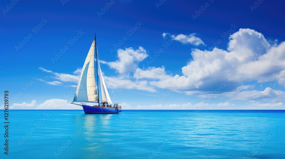 Fototapeta premium sea blue sailboat