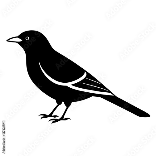 Oriole Silhouette Vector – Ideal for Branding & Nature Art.