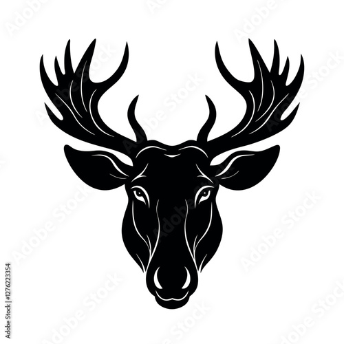 Unique Female Moose Silhouette Vector Elements