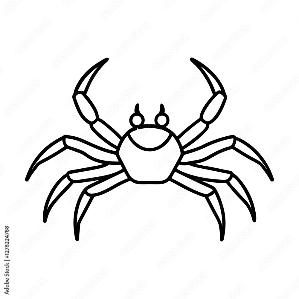 Simple Spider Crab Line Art Outline Vector for Tattoos Simple Spider Crab Line Art Outline Vector for Tattoos