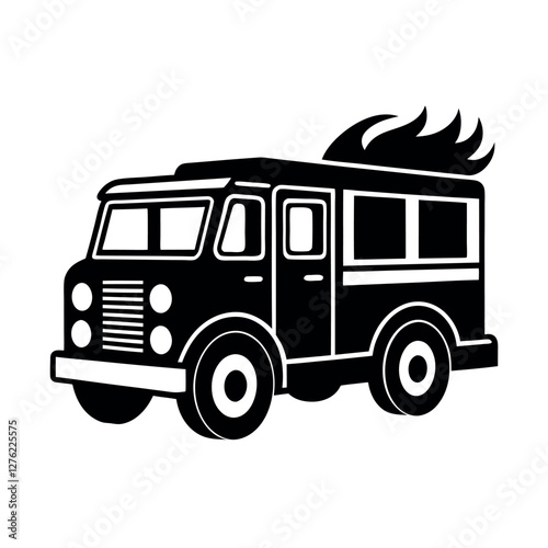 Premium Fire Truck Silhouettes for Logos and Icons