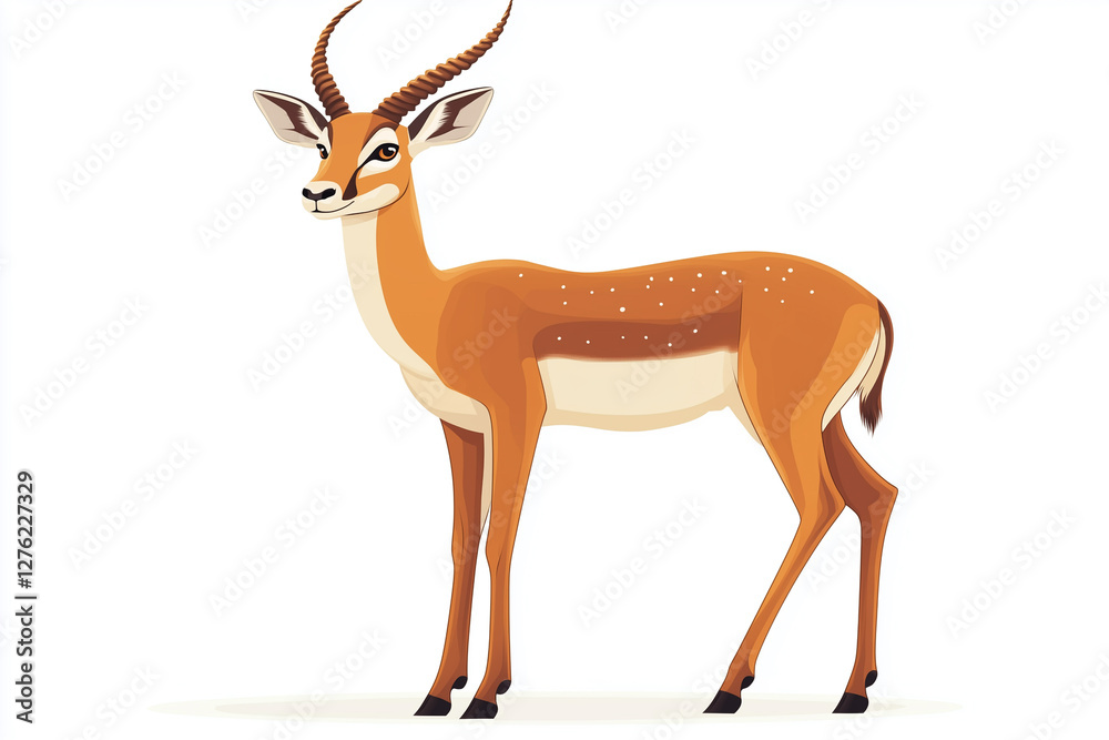 Side view of Impala, isolated on white, animal illustration Side view of Impala, isolated on white, animal illustration