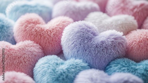 Soft Fluffy Heart Pillows in Pastel Colors