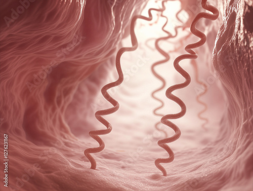 Lyme disease spirochetes attack the cell wall photo