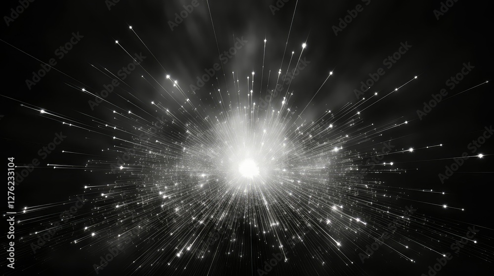 Naklejka premium connections sunburst black and white