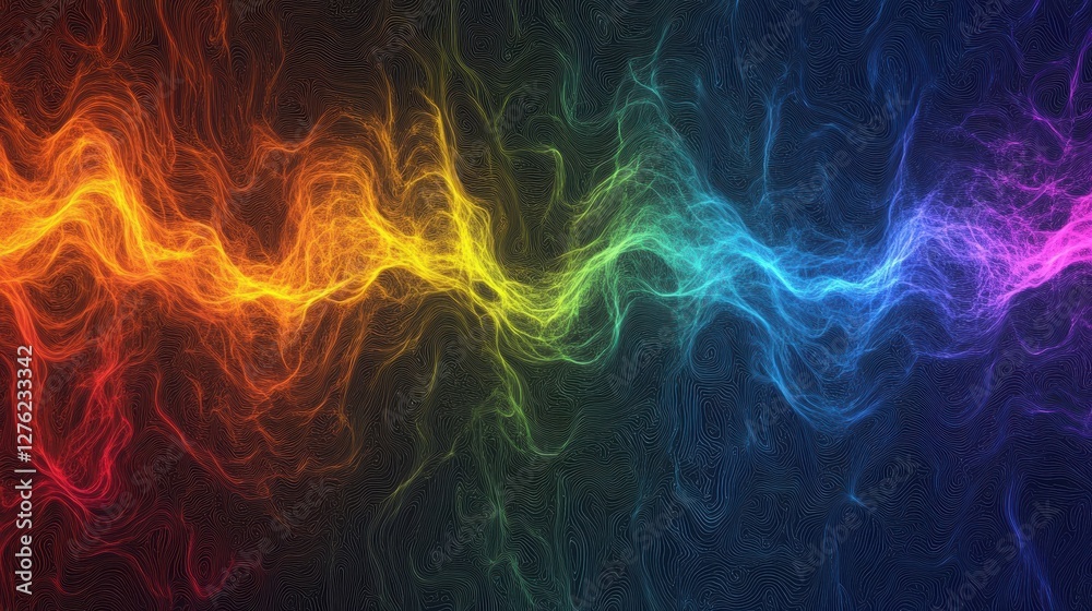 Fototapeta premium vibrant rainbow energy wave abstract background