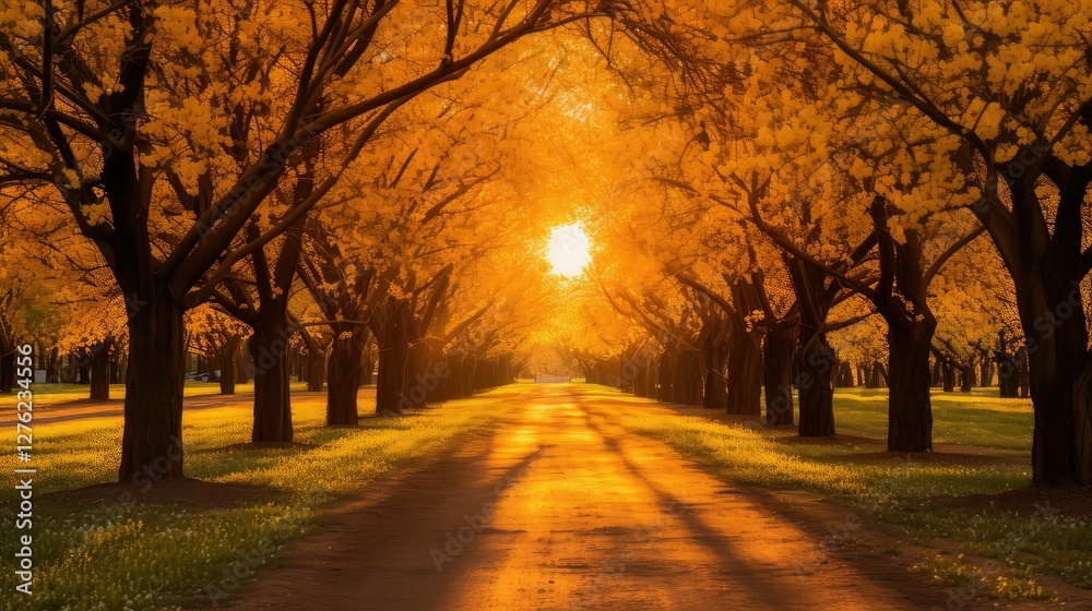 Fototapeta premium trees spring gold