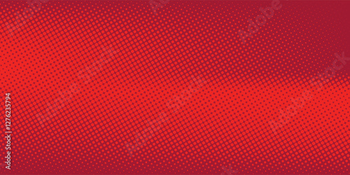 Red and crimson pop art background in retro comic style with halftone dotted design