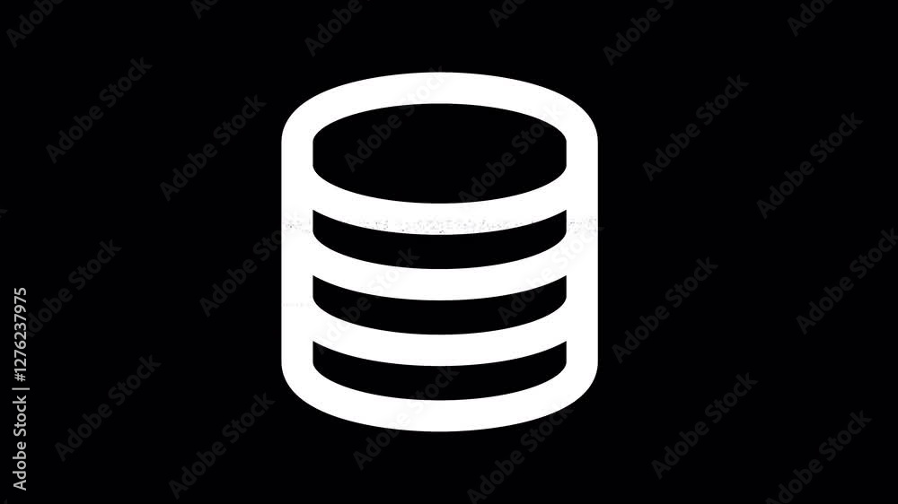 Icon database is distorted. Glitch. Noise, chromatic aberration, geometric distortion. Transparent background, looped. In-Out looped. Alpha BW at the end Icon database is distorted. Glitch. Noise, chromatic aberration, geometric distortion. Transparent background, looped. In-Out looped. Alpha BW at the end