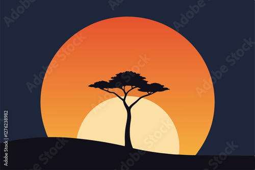 silhouette of a tree