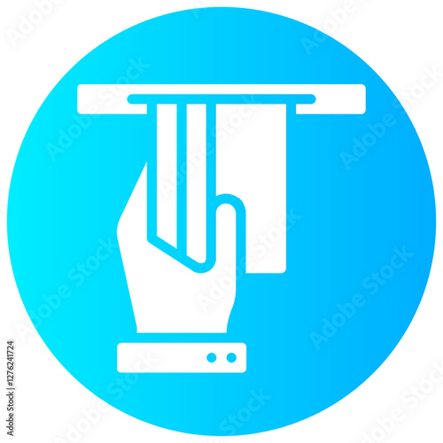 atm vector round glyph icon