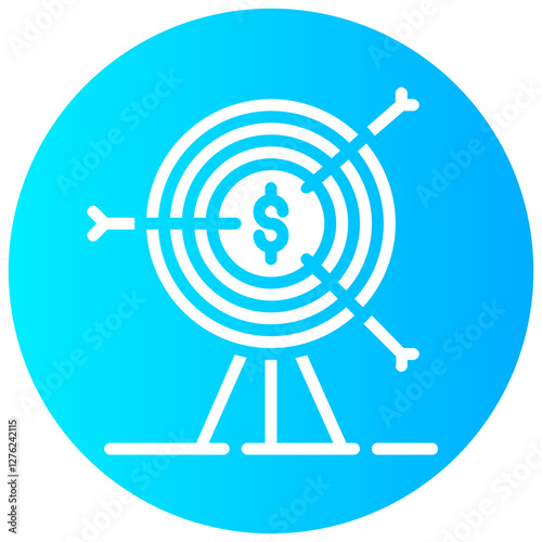 finance target vector round glyph icon