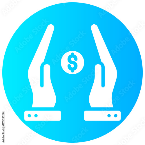 money saving vector round glyph icon