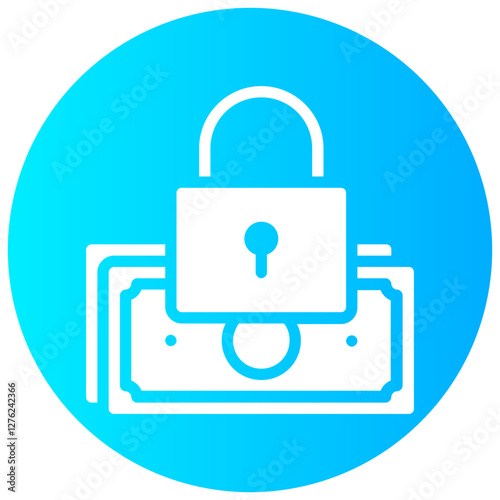 confidentiality vector round glyph icon