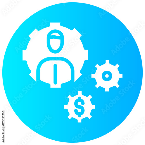 management vector round glyph icon