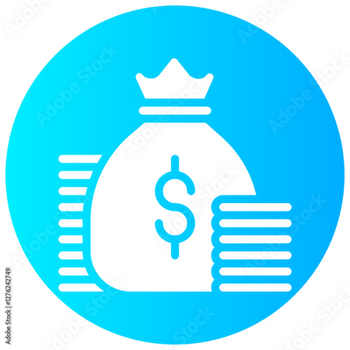 funding vector round glyph icon