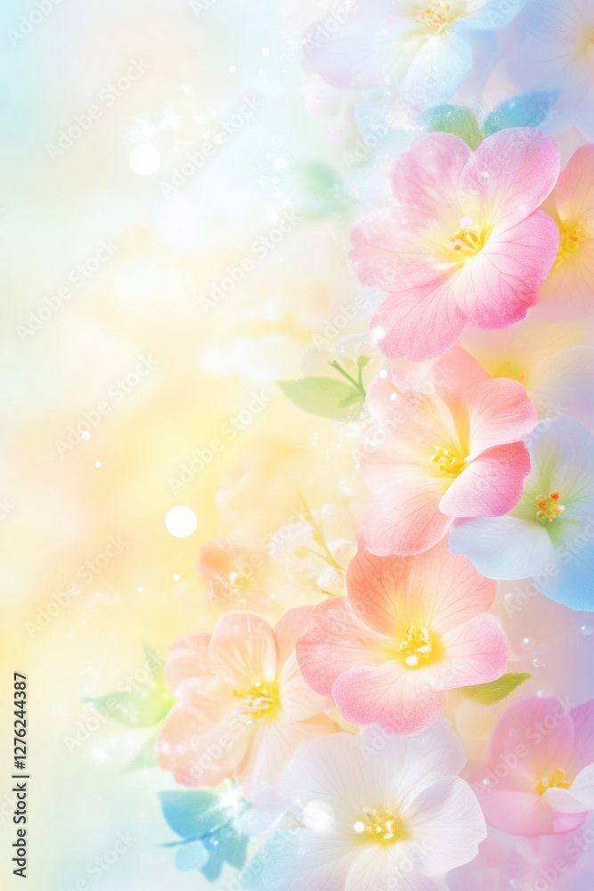 Beautiful background template made of Spring flowers. Beautiful background template made of Spring flowers.