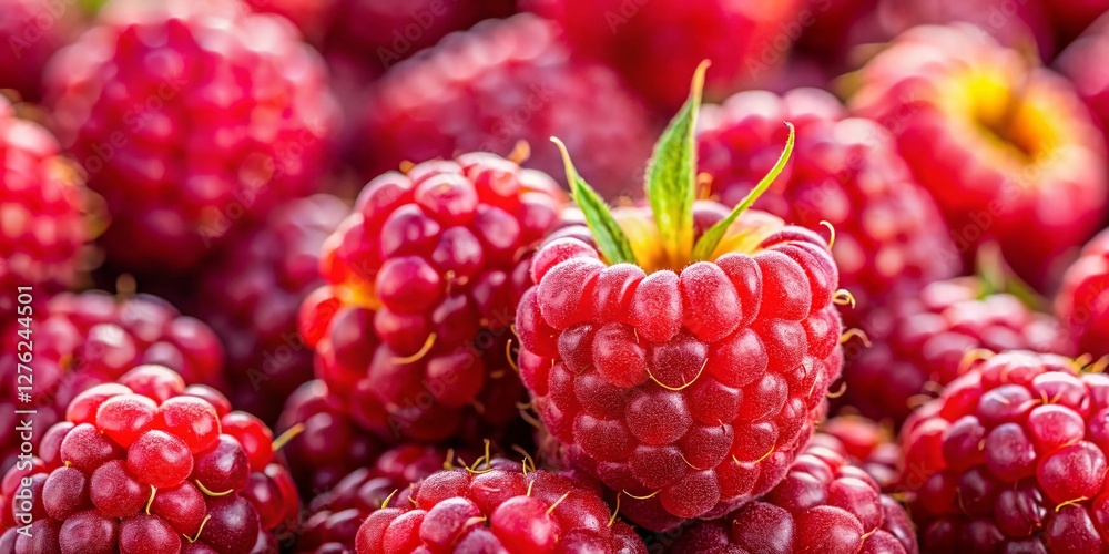 Macro Photography of a Raspberry, Aggregate Fruit Detail, Close-up Shot of Red Berries and Seeds Macro Photography of a Raspberry, Aggregate Fruit Detail, Close-up Shot of Red Berries and Seeds