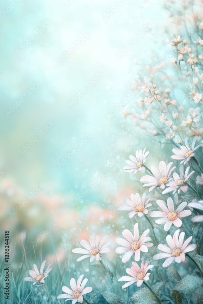 Beautiful background template made of Spring flowers. Beautiful background template made of Spring flowers.