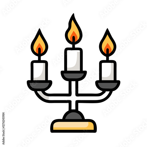 Classic Three-Candle Vector for Vintage Themes