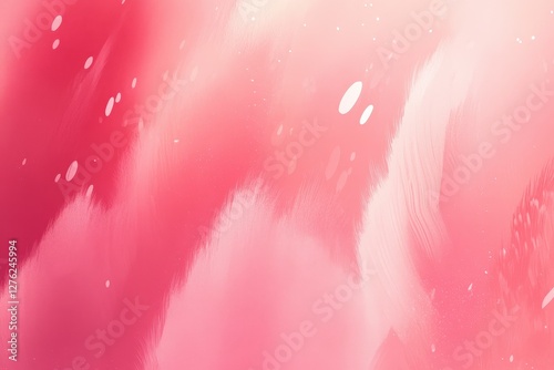 A pink background with a lot of dots and brush strokes