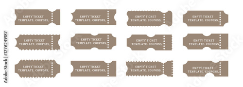 Set of vintage tickets for different retro transport. Retro ticket design template. Admit one. Vector illustration.