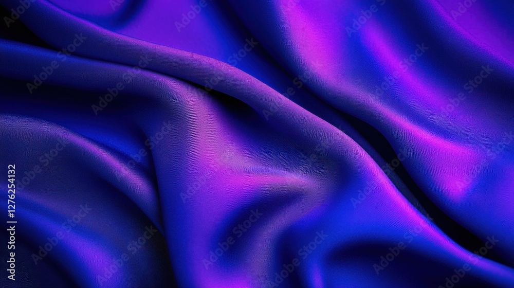 Obraz premium Blue purple silk fabric texture, draped, studio, background design