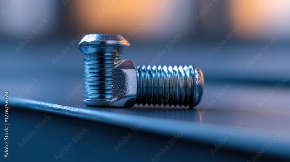 Metal elbow connector on steel, factory backdrop, industrial use Metal elbow connector on steel, factory backdrop, industrial use