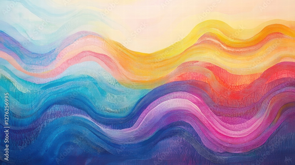 colorful abstract wave painting colorful abstract wave painting