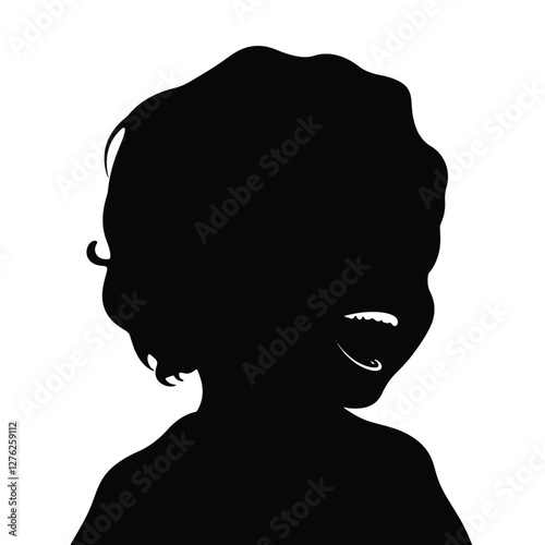 Joyful African-American child silhouette laughing, human emotion concept