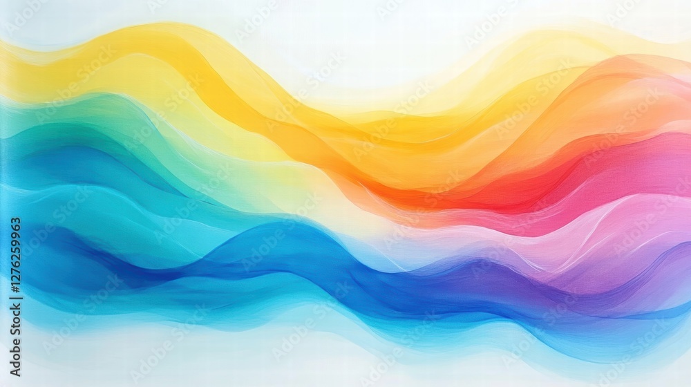 vibrant rainbow wave abstract painting vibrant rainbow wave abstract painting