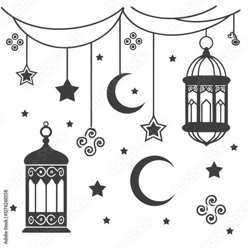 icons Islamic Outline icon collection. Editable stroke. Vector illustration.