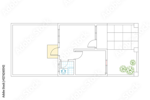 drawing of floor plan house