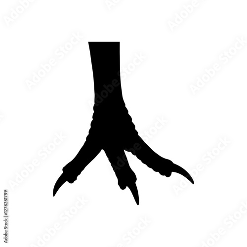 Crow foot silhouette vector flat illustration design on white background.