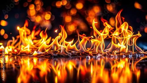 Miniature Vibrant Flames Dancing in the Night: A Tilt-Shift Fantasy