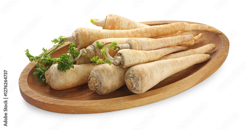 Many fresh parsley roots isolated on white Many fresh parsley roots isolated on white