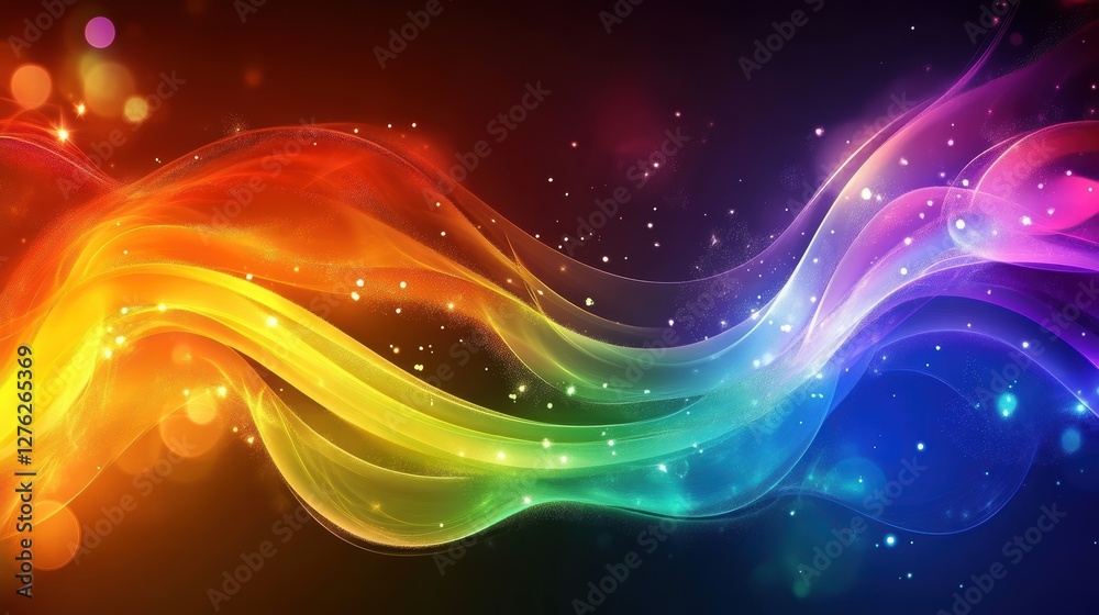Fototapeta premium colorful abstract wave background with sparkles