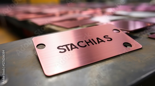 plate metal name tag