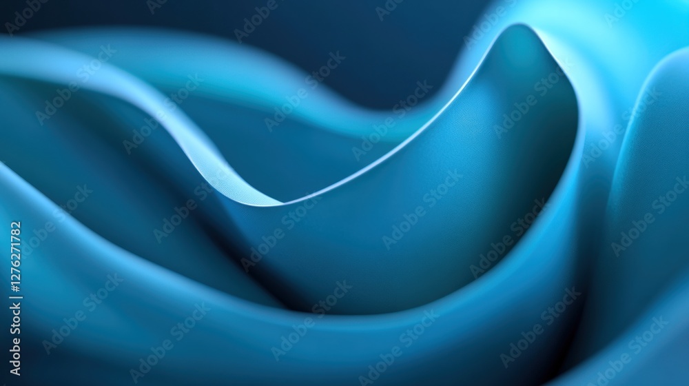 Naklejka premium Abstract blue wave flowing, dark background, design element