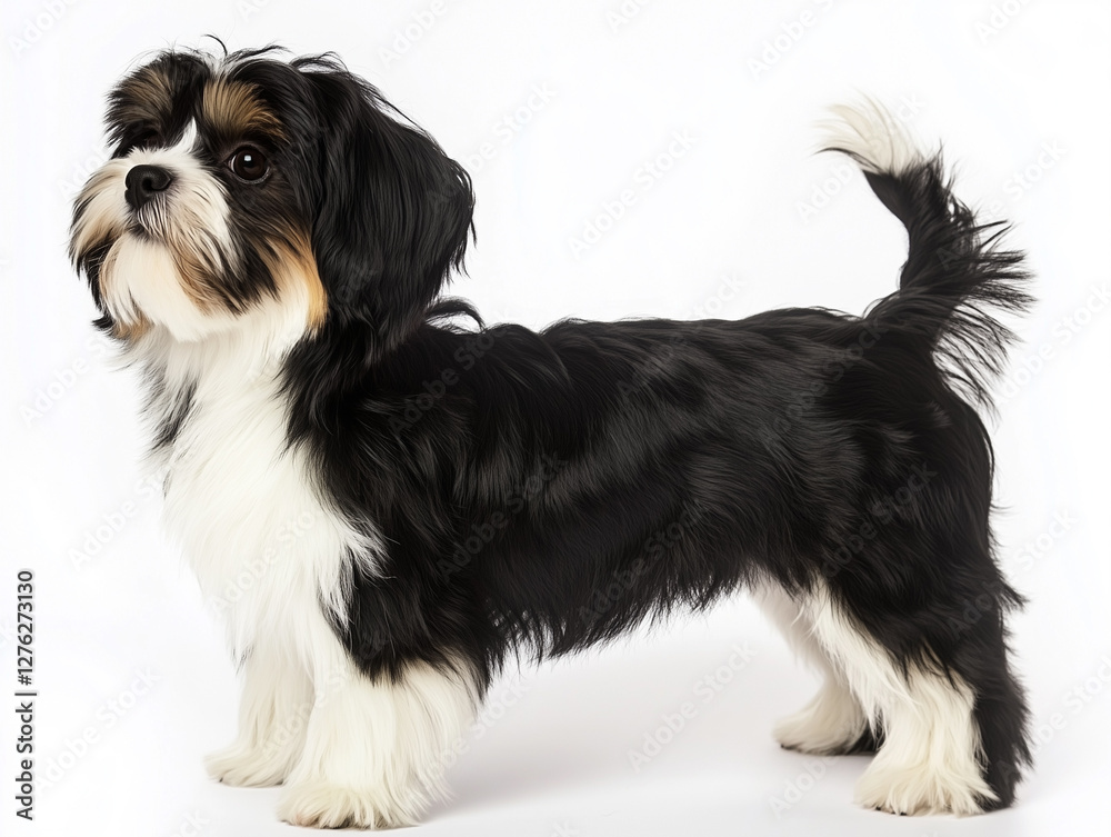 Dog viewed from the side, animal setting, isolated on white Dog viewed from the side, animal setting, isolated on white
