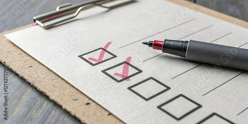check box with pen