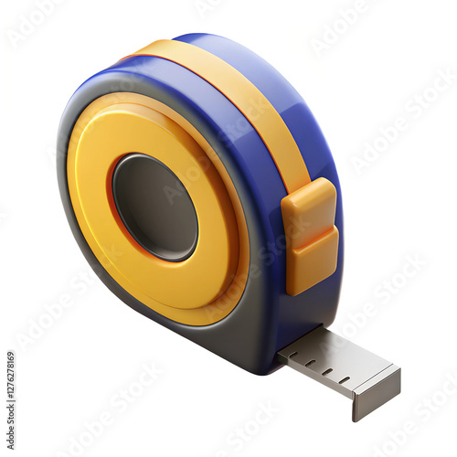 Colorful 3D Illustration of a Measuring Tape