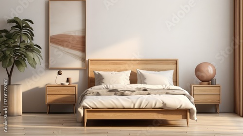 bedroom wooden mockup