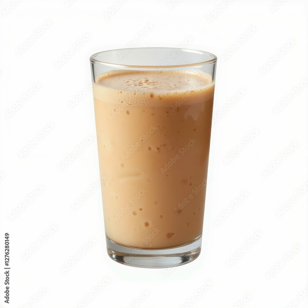 Refreshing Smoothie Beverage in a Clear Glass Cup on a White Isolated Background Studio Shot Refreshing Smoothie Beverage in a Clear Glass Cup on a White Isolated Background Studio Shot
