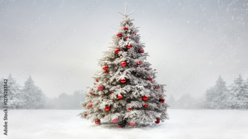 Fototapeta premium snowflakes winter christmas tree