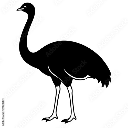 Stylized Ostrich Bird Vector Icon for Digital & Print Projects. photo