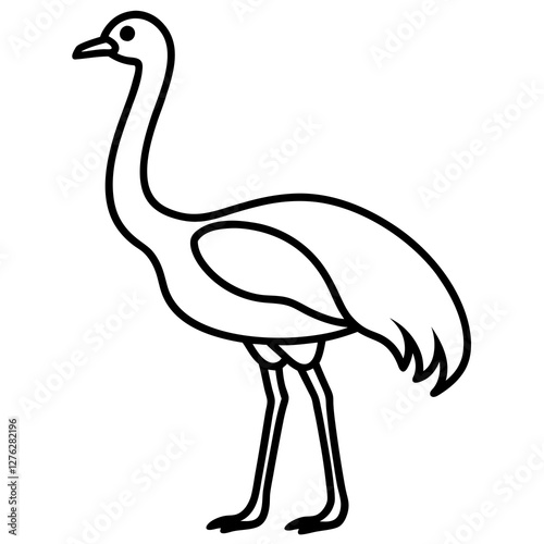 Stylized Ostrich Bird Vector Icon for Digital & Print Projects. photo