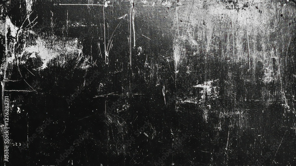 Fototapeta premium Distressed Metallic Surface Dark Texture Scratched Abstract Grunge Monochrome Background Fine Art Wall