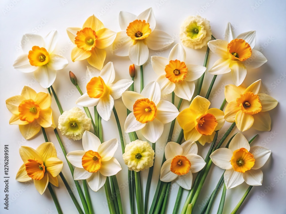October 17th Calendar Date: Minimalist Narcissus Flower Top View October 17th Calendar Date: Minimalist Narcissus Flower Top View